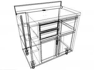 back bar coffee unit 100 cm 3D Model