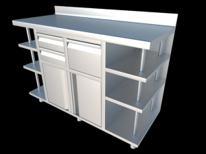 back bar coffee unit 150cm Modelo 3D