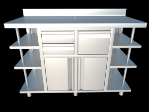 back bar coffee unit 150cm 3D Модель