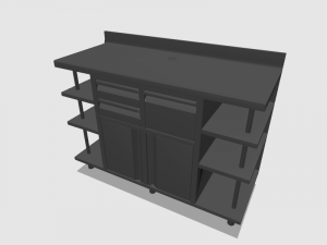 back bar coffee unit 150cm 3D Модель