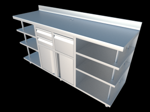 back bar coffee unit 200cm 3Dモデル