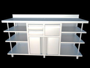 back bar coffee unit 200cm Modèle 3D