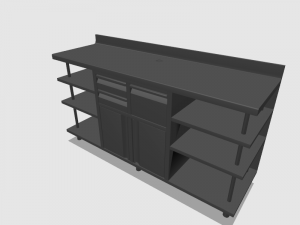back bar coffee unit 200cm Modèle 3D