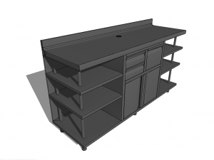 back bar coffee unit 200cm Modèle 3D