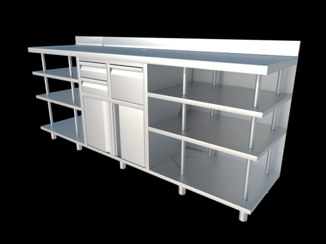 back bar coffee unit 250cm 3D Model .c4d .max .obj .3ds .fbx .stl .blend