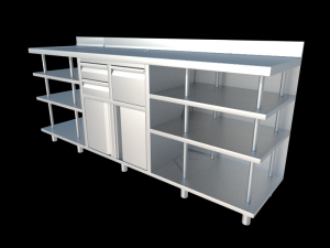 back bar coffee unit 250cm 3Dモデル