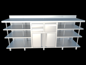 back bar coffee unit 250cm 3D Model