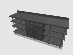back bar coffee unit 250cm 3D Model