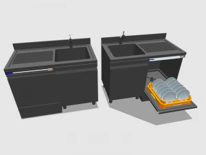 2 industrial sink simple 3D Model