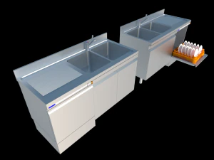 2 industrial sink double 3D Model