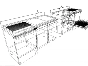 2 industrial sink double 3D Model