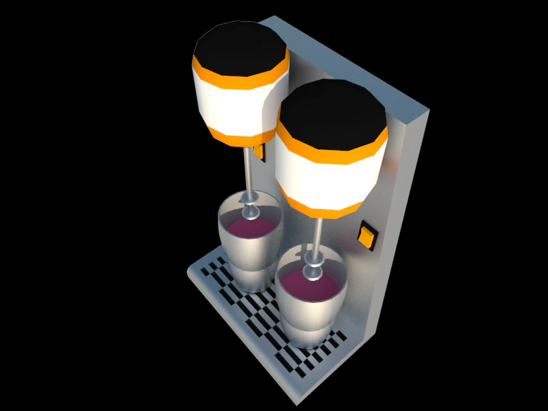ice cream mixer double 3D Model .c4d .max .obj .3ds .fbx .stl .blend