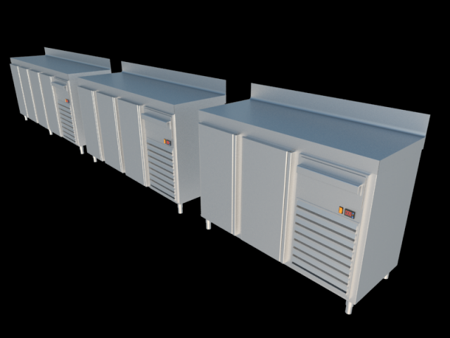 front table top refrigerator 3D Model .c4d .max .obj .3ds .fbx .stl .blend 