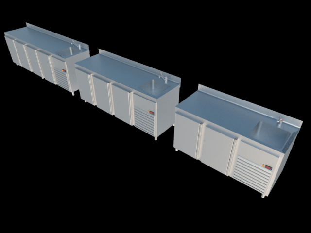 table top refrigerator with sink 3D मॉडल .c4d .max .obj .3ds .fbx .stl .blend 