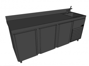 table top refrigerator with sink 3D मॉडल