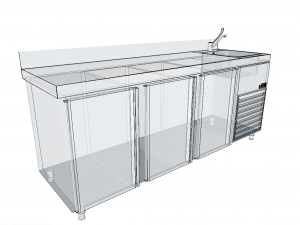 table top refrigerator with sink 3D मॉडल