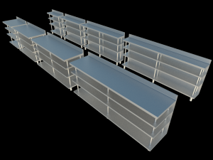 tables shelves stainless steel Model 3D