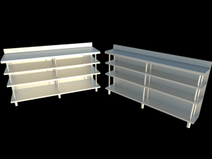 tables shelves stainless steel Model 3D