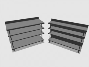tables shelves stainless steel Model 3D