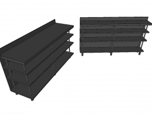tables shelves stainless steel Model 3D