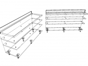tables shelves stainless steel Model 3D