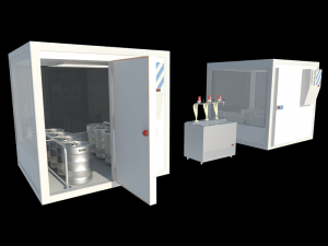 beer cooler with camera 8 barrels 3D मॉडल