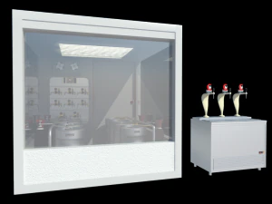 beer cooler with camera 8 barrels 3D Model