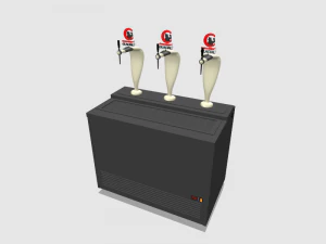 beer cooler with camera 8 barrels 3D Model
