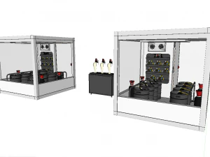 beer cooler with camera 8 barrels 3D Model