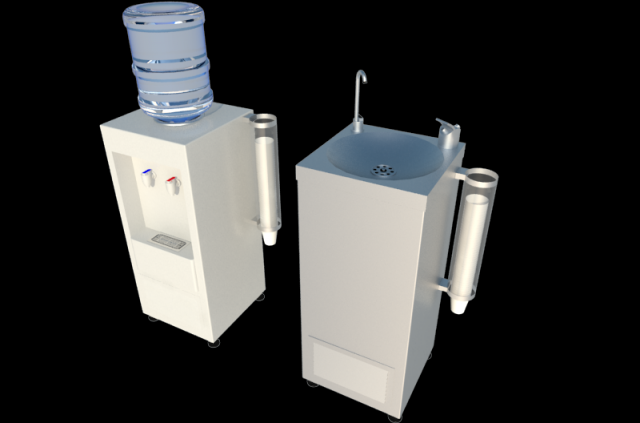 water dispensers 3D 모델 .c4d .max .obj .3ds .fbx .stl .blend 
