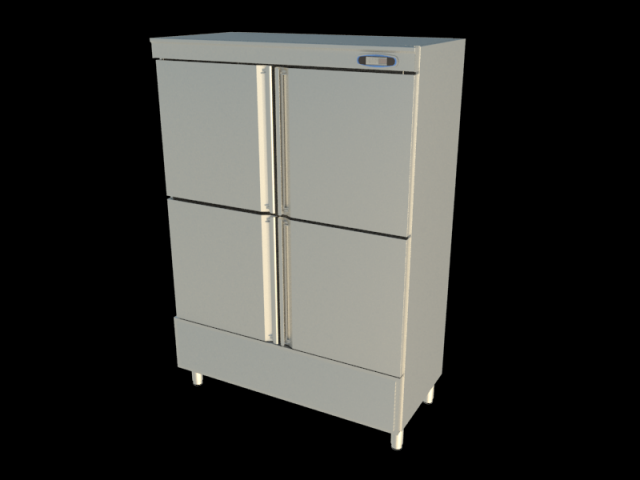 refrigerator cabinet 4 doors 3D-Modell .c4d .max .obj .3ds .fbx .stl .blend 