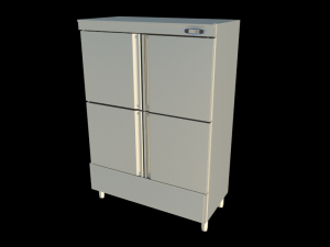 refrigerator cabinet 4 doors 3D Model