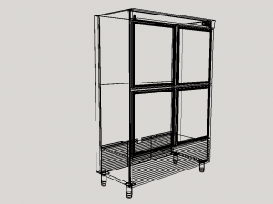 refrigerator cabinet 4 doors 3D-Modell