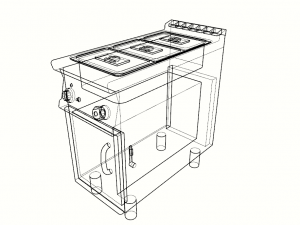 bain marie module 40 cm serie 900 Modèle 3D
