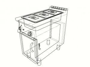 bain marie module 40 cm serie 900 3D Model