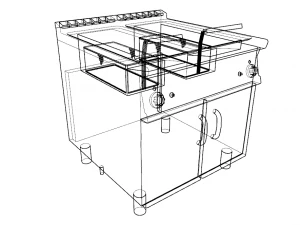 double fryer 80 cm serie 900 3D Model