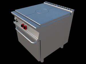 modular kitchen of an open fire with oven 80 cm serie 900 3D Model