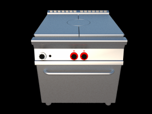modular kitchen of an open fire with oven 80 cm serie 900 3D Model
