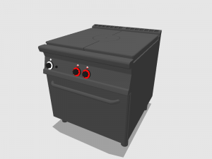 modular kitchen of an open fire with oven 80 cm serie 900 3D Model
