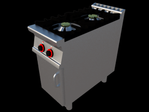 modular kitchen with two fire 40 cm serie 900 3D Model