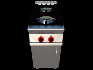 modular kitchen with two fire 40 cm serie 900 3D Model