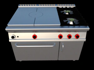 modular kitchen of 3 fire with oven 120 cm 3D Model