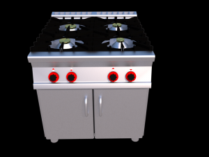 modular kitchen with four fire 80 cm serie 900 3D Model