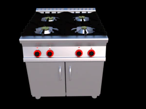 modular kitchen with four fire 80 cm serie 900 3D Model