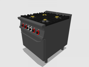 modular kitchen with four fire with oven 80 cm serie 900 3Dモデル