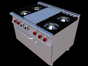 modular kitchen with five fire and oven 120 cm serie 900 3D Model