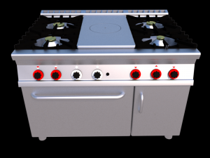modular kitchen with five fire and oven 120 cm serie 900 3D Model