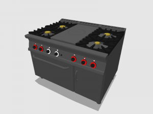 modular kitchen with five fire and oven 120 cm serie 900 3D Model