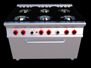 modular kitchen with six fire and oven 120 cm serie 900 3D 모델