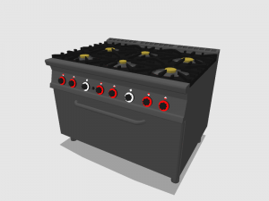modular kitchen with six fire and oven 120 cm serie 900 3D 모델